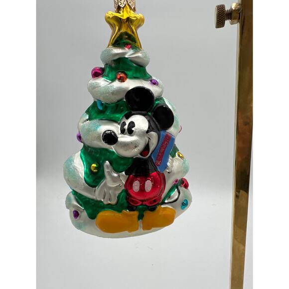 Radko Disney MICKEY MINNIE CHRISTMAS TREE 6" Rare Retro ORNAMENTe vtg silver - Picture 4 of 12